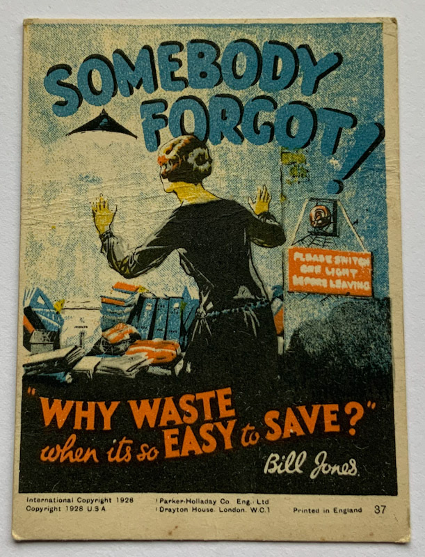 1928 Propaganda card by Parker Halladay USA Somebody forgot